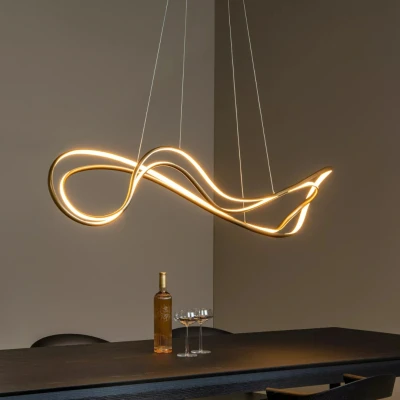 Afbeelding van Lucide SARDANA Hanglamp LED Dimb. 1x54W 2700K Mat Goud / Messing