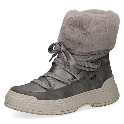 Afbeelding van CAPRICE Winterlaarzen voor dames, met veters, gevoerd, bont, breedte G, Dk Grey Kam, 37.5 EU