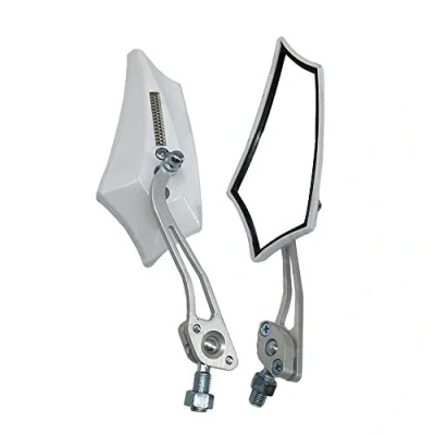 Afbeelding van Mintice 2 Stuks Motorfietsspiegels Wit Universele Motorfiets Achteruitkijkspiegel Stuurspiegels Spiegel Zijspiegel Motorspiegel Achteraanzicht 8mm/10mm