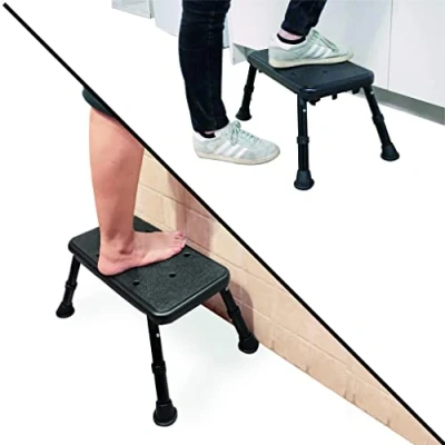 Afbeelding van Badkameropstapje (25,5 cm hoog), Badopstapje voor Volwassenen, Opstapje Bad, Antislip Senioren, Badbank Ouderen, Badkruk, Zwart