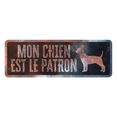 Afbeelding van D&amp;d Home Waakbord Hond Waarschuwingsbord Chihuahua Frans 40x13x0,3cm Meerkleurig 1st