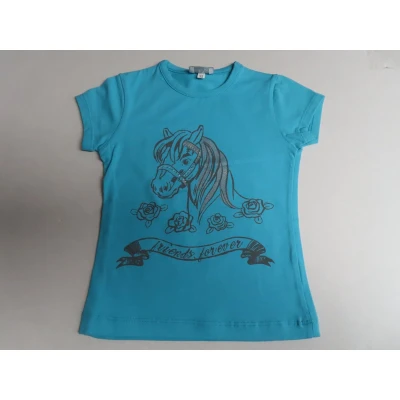 Afbeelding van T shirt korte mouwen Meisjes Azuur Paard 2 jaar 92