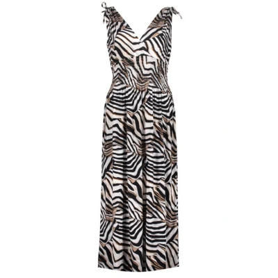 Afbeelding van Geisha Jurk Smock Allover Print Zwart dessin XS