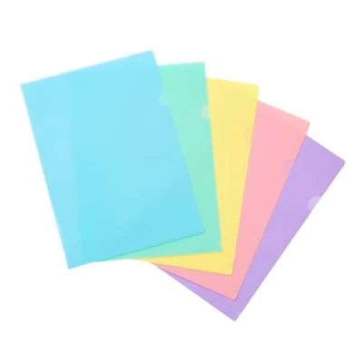 Afbeelding van VIQUEL Zak met 10 A4 hoekhoezen Rainbow Pastel van polypropyleen 13/100e stuks opbergzakken verschillende kleuren
