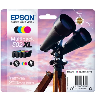 Afbeelding van Epson Inktcartridge multipack BK / C M Y 502 XL voor o a Expression HomeXP 5100 serie en WorkForce WF 2860DWF T 02W6