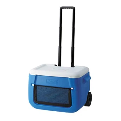 Afbeelding van Coleman Cool Box 50 Qt Poly Lite Gaas op Wielen, 47 Liter Inhoud, Grote Hoge Prestaties Koelbox met Ice voor Drankjes