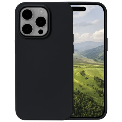 Afbeelding van Apple iPhone 15 Pro Hoesje Gerecycled Siliconen en TPU (zacht) dbramante1928 Softcase/Backcover Zwart Telefoonhoesje