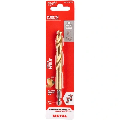 Afbeelding van Milwaukee Shockwave metaalboor HSS G Ti. 11mm
