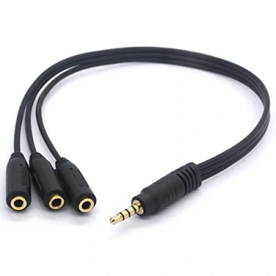 Afbeelding van Tomost 3 Wege 3,5 mm Kopfh?rer Splitter, vergoldet, TRS Stecker auf x Buchse, 4 polig, 1/8 Zoll Buchsen.