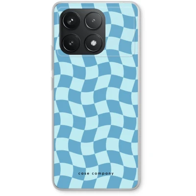 Afbeelding van Case Company® hoesje geschikt voor Xiaomi Redmi K70 Grid Blauw Soft Cover Telefoonhoesje Bescherming aan alle Kanten en Schermrand