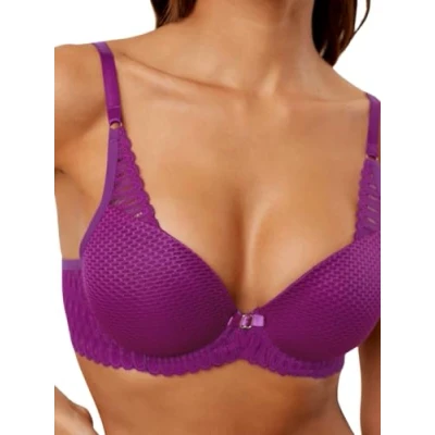 Afbeelding van Triumph dames Aura voorgevormde bh met beugel en kant in de kleur Violet, maat: E75