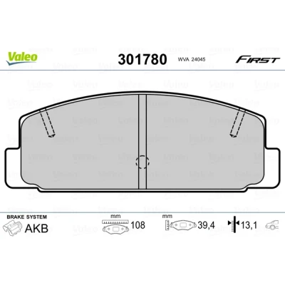 Afbeelding van Valeo Remblokset 301780