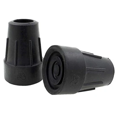 Afbeelding van Paar Echte Ossenberg 20mm Heavy Duty Zwarte Kruk of Wandelstok Tips Ferrules