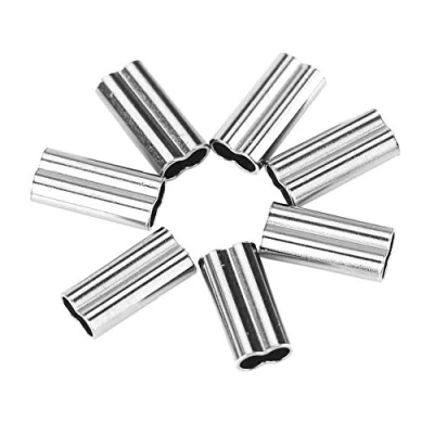 Afbeelding van Aluminium Crim Loop Sleeve Vissen, 200 stks Dubbele Vat Mouwen Visdraad Vislijn Buis er Koperen Connector (1.0mm*10mm)