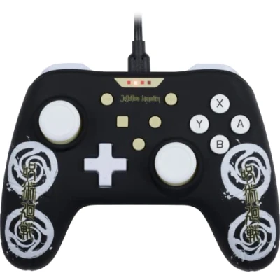 Afbeelding van Konix Jujutsu Kaisen Bekabelde controller voor Nintendo Switch en PC, trilfunctie, 3 m kabel, zwart wit