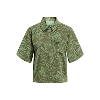 Afbeelding van JJXX Jxlark SS SN Overhemdblouse, Dames, Maat: Large, Loden frost