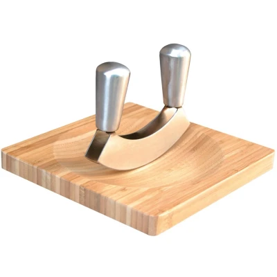 Afbeelding van Point Virgule Wiegemes met snijplank van bamboe 20 x cm Lichtbruin