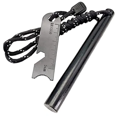 Afbeelding van Newaner Vuurstaal XXL vuurstarter van vuurstaal, magnesium met paracord, stalen schraper schaalverdeling flesopener, voor camping, outdoor en survival (1 stuks)