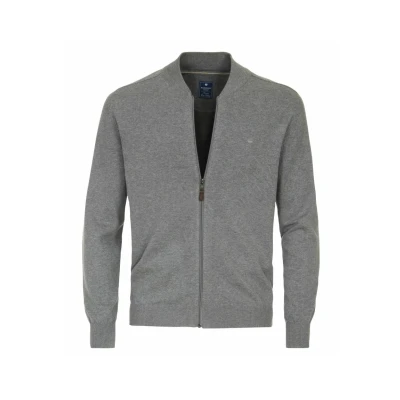 Afbeelding van Redmond Casual Regular Fit Cardigan grijs, Effen