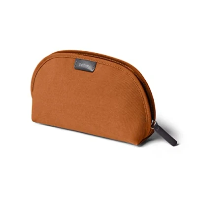 Afbeelding van Bellroy Classic Pouch, voor alledaags gebruik, leer en geweven stof (pennen, kabels, make up, persoonlijke spullen) Bronze