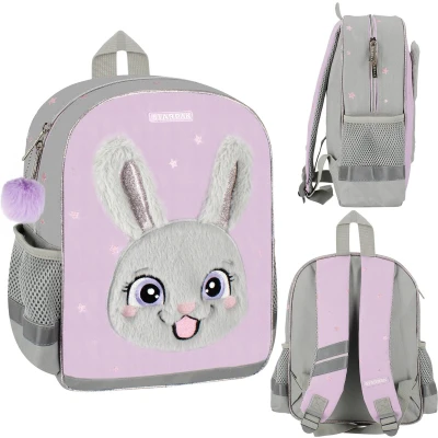Afbeelding van Lila kleuterrugzak met konijnenmotief voor meisjes 31x25x10 cm STARPAK