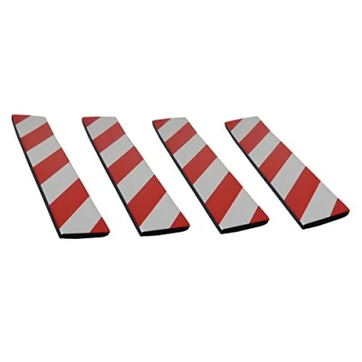 Afbeelding van FWP4410RWx4 zelfklevende schokabsorberende schuimrubberen wandplaten voor garagevuren, oppervlaktebescherming en deurbescherming ter voorkoming van krassen, afmetingen 44 x 10 1,5 cm, rood/wit (4 stuks)
