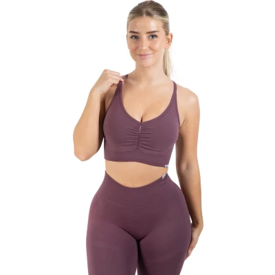 Afbeelding van Smilodox Solid Scrunch Sportbh met light support, Dames, Maat: XL, Dunkel lila