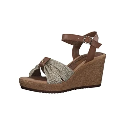 Afbeelding van Tamaris Sandalen met sleehak, Dames, Maat: 37, Cuoio gold Leer
