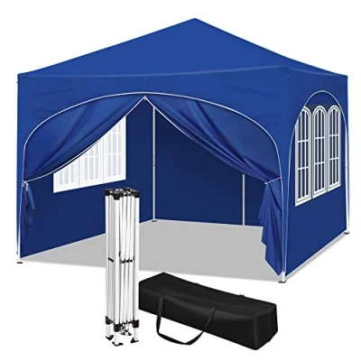 Afbeelding van WOLTU Paviljoen, vouwpaviljoen, 3 x m, met 4 zijwanden, partytent, waterafstotend, uv bescherming 50+, in hoogte verstelbaar tuinpaviljoen, draagtas, voor outdoor, tuin, camping, grijs
