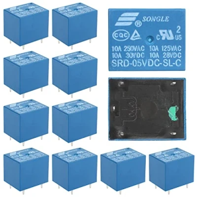 Afbeelding van 12 stuks relais 5 V Srd 05vdc sl c, pc kaartrelais module, vermogensrelais voor printplaat, vijfpolige algemeen gebruik schakelcircuits veiligheidscircuits