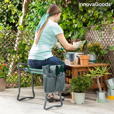 Afbeelding van 3 in 1 opvouwbare tuinzetel met tas voor gereedschap Situl