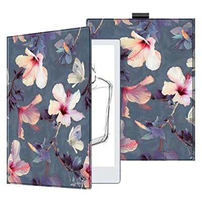 Afbeelding van Fintie hoes voor Remarkable 2 digitale papieren tablet 10,3 inch 2020, hoogwaardig PU materiaal Lichtgewicht boekfolioomslag met pennenhouder, niet geschikt 1, Blooming Hibiscus
