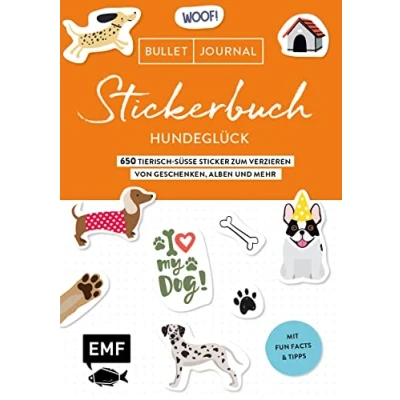 Afbeelding van Bullet Journal Stickerbuch Hundeglück: 650 tierisch süße Sticker zum Verzieren von Geschenken, Alben und mehr mit Fun Facts Tipps Alle Aufkleber beschreibbarer Oberfläche