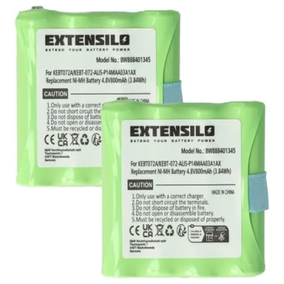 Afbeelding van EXTENSILO 2 x accu compatibel met Motorola TLKR T3, T4, T5, T50, T6, T60, T61, T7, T8, T80 walkietalkie (800mAh, 4,8V, NiMH)