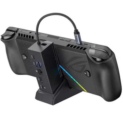 Afbeelding van JSAUX Docking Station compatibel met ROG Ally X/ROG Ally/Steam Deck/Legion Go, 6 in 1 X Dock HDMI 4K @120Hz, Gigabit Ethernet, Dual USB A &amp; C 3.2 Gen 1, 100W PD opladen HB0609