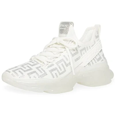 Afbeelding van Steve Madden Maxima Sneaker voor dames, Wit en zilver, 39 EU