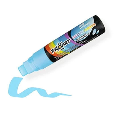 Afbeelding van LEVIATAN Krijtmarker krijtstiften voor ramen vloeibare krijtstift tafelstift afwasbaar glazen stift wigpunt 15 mm blauw