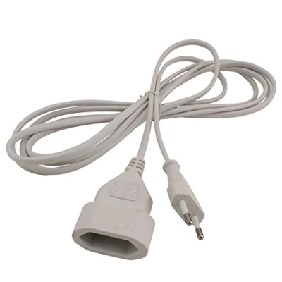 Afbeelding van UNITEC Euro verlenging met stekker en koppeling, 3 m, wit