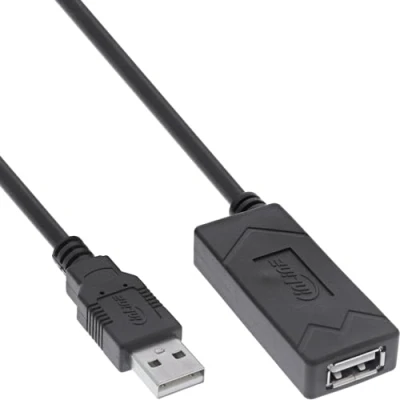 Afbeelding van InLine USB 2.0 actieve verlenging, A stekker/contactdoos, 10m (10 m, 2.0), kabel