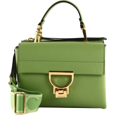 Afbeelding van COCCINELLE Leren Schoudertas Handtas Arlettis Signature Handbag Grained Leather Guacamole Groene