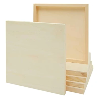 Afbeelding van Onafgewerkte houten panelen, 6 stuks canvasplanken voor schilderen, kunst en ambachten, rechthoekig, 30,5 x cm