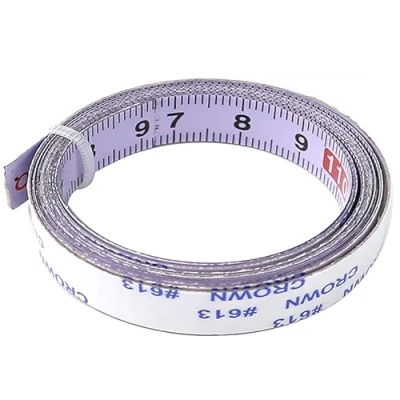 Afbeelding van Vogueing Tool 0 1 m roestvrijstalen zelfklevende bandmeter voor verstekzaag, houtbewerkingsgereedschap (wit)