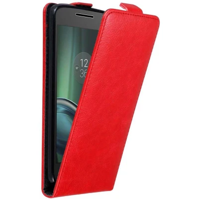 Afbeelding van Cadorabo Hoesje geschikt voor Motorola MOTO G4 PLAY in APPEL ROOD Beschermhoes Flip Case Cover magnetische sluiting