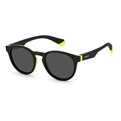 Afbeelding van Polaroid Bambino PLD 8048/S 71C/M9 Occhiali da sole Plastica Nero / Giallo Grigio Rotonda