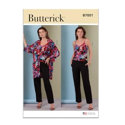 Afbeelding van BUTTERICK Papierpatroon B7001U5 Misses&#039; jas, hemdje en broek U5 (16 18 20 22 24)