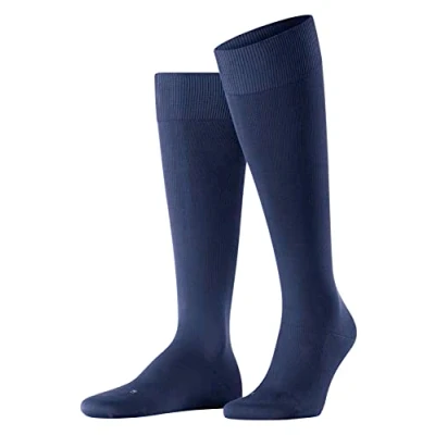 Afbeelding van Falke Energizing Cotton Kneehigh Compression Kniekousen Deep blue, Heren, Maat: 47/48, blue