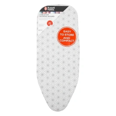 Afbeelding van Russell Hobbs tafelblad strijkplank, opvouwbaar been lichtgewicht ontwerp, 100% katoenen hoes, perfect voor reizen of ruimteplaatsen, wit, klein