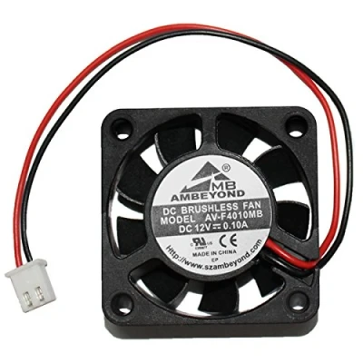 Afbeelding van 40 mm x 10 4010 12 V DC borstelloze kogellager ventilator, 2 pin
