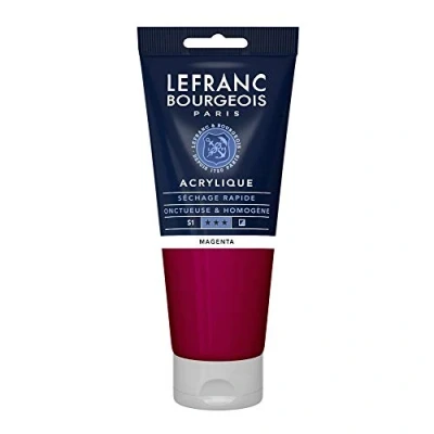 Afbeelding van Lefranc Bourgeois 300382 fijne acrylverf, hoog gepigmenteerd, goede dekking, romige homogene textuur 200ml tube, Magenta