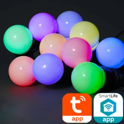 Afbeelding van Nedis SmartLife LED lichtsnoer 9m met 10 50mm lampen WIFILP03C10